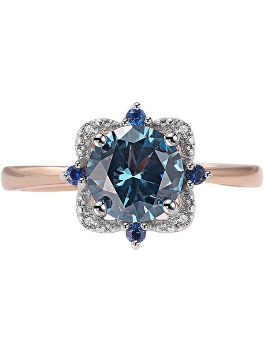 925 Sterling Silver Blue Topaz Engagement & Wedding Ring for Women - Elegant